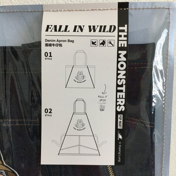 Pop MART Labubu the Monsters Fall in Wild Denim Tote Bag/Apron NEW & SEALED  T - Picture 7 of 14